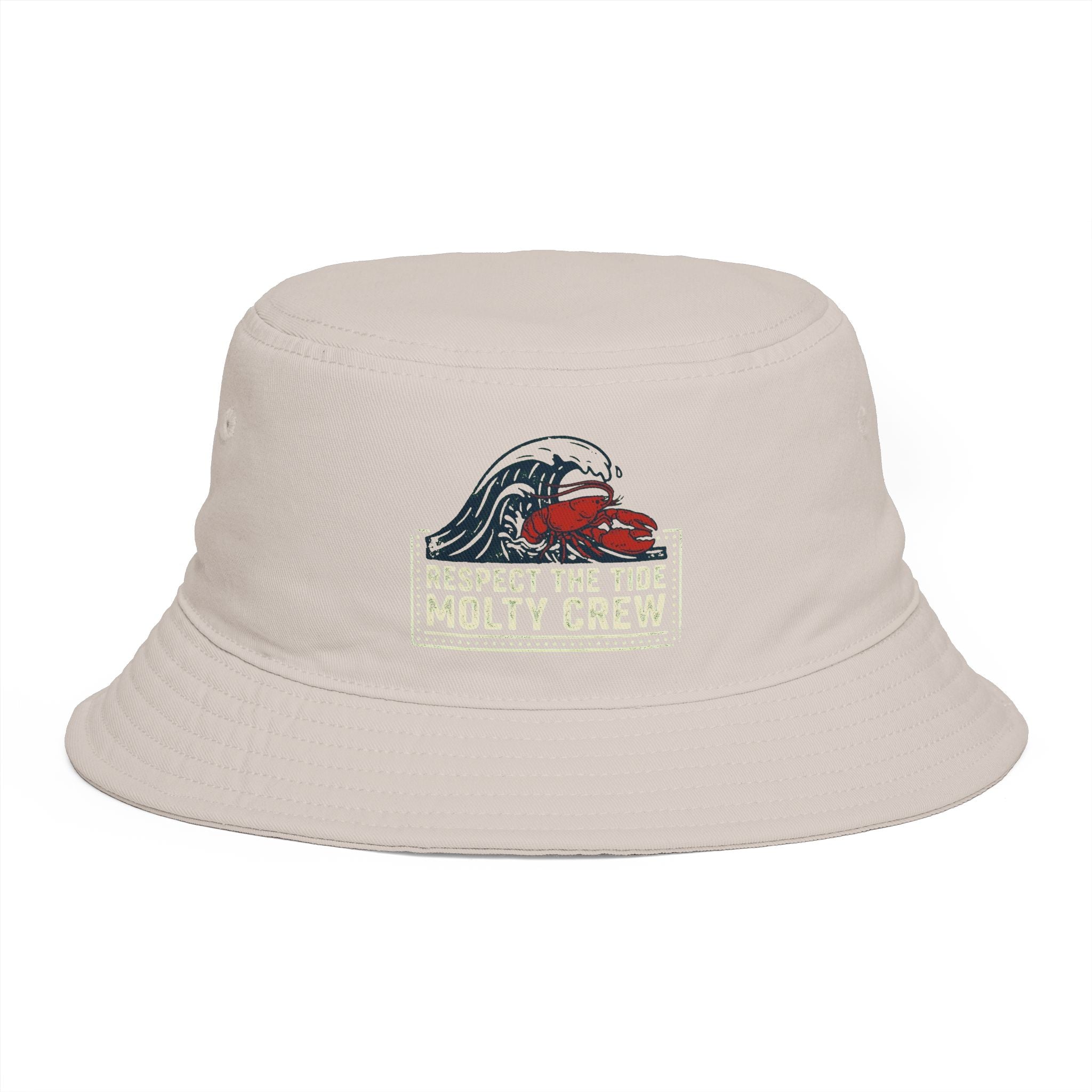 Respect The Tide Molty Crew Bucket Hat — Retro Surf Patch
