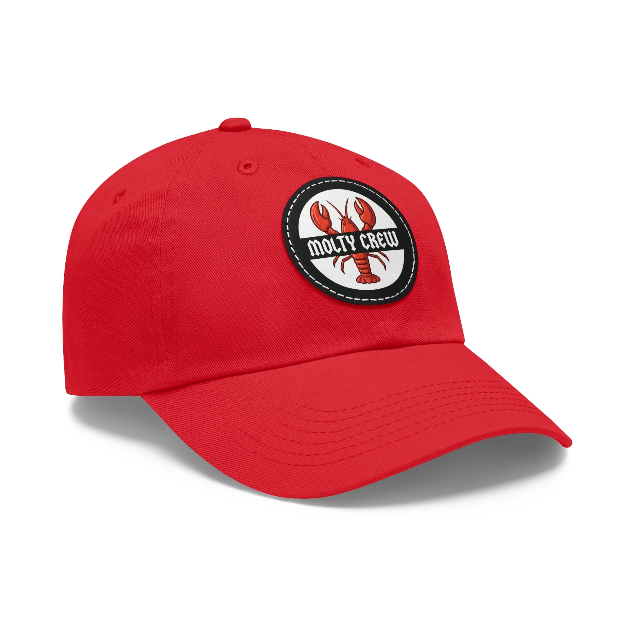 Molty Crew Dad Hat — "Molty Crew" Lobster Leather Patch Cap