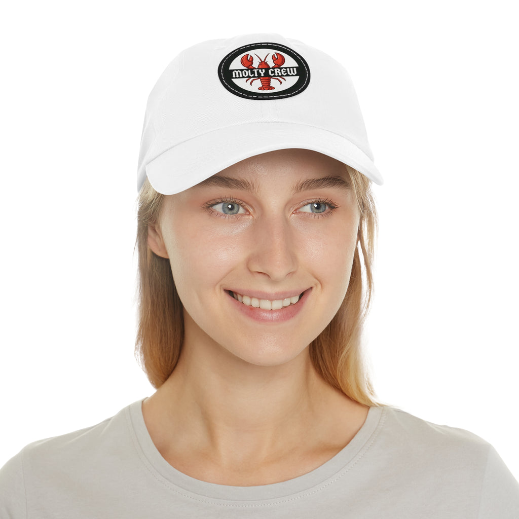 Molty Crew Dad Hat — "Molty Crew" Lobster Leather Patch Cap