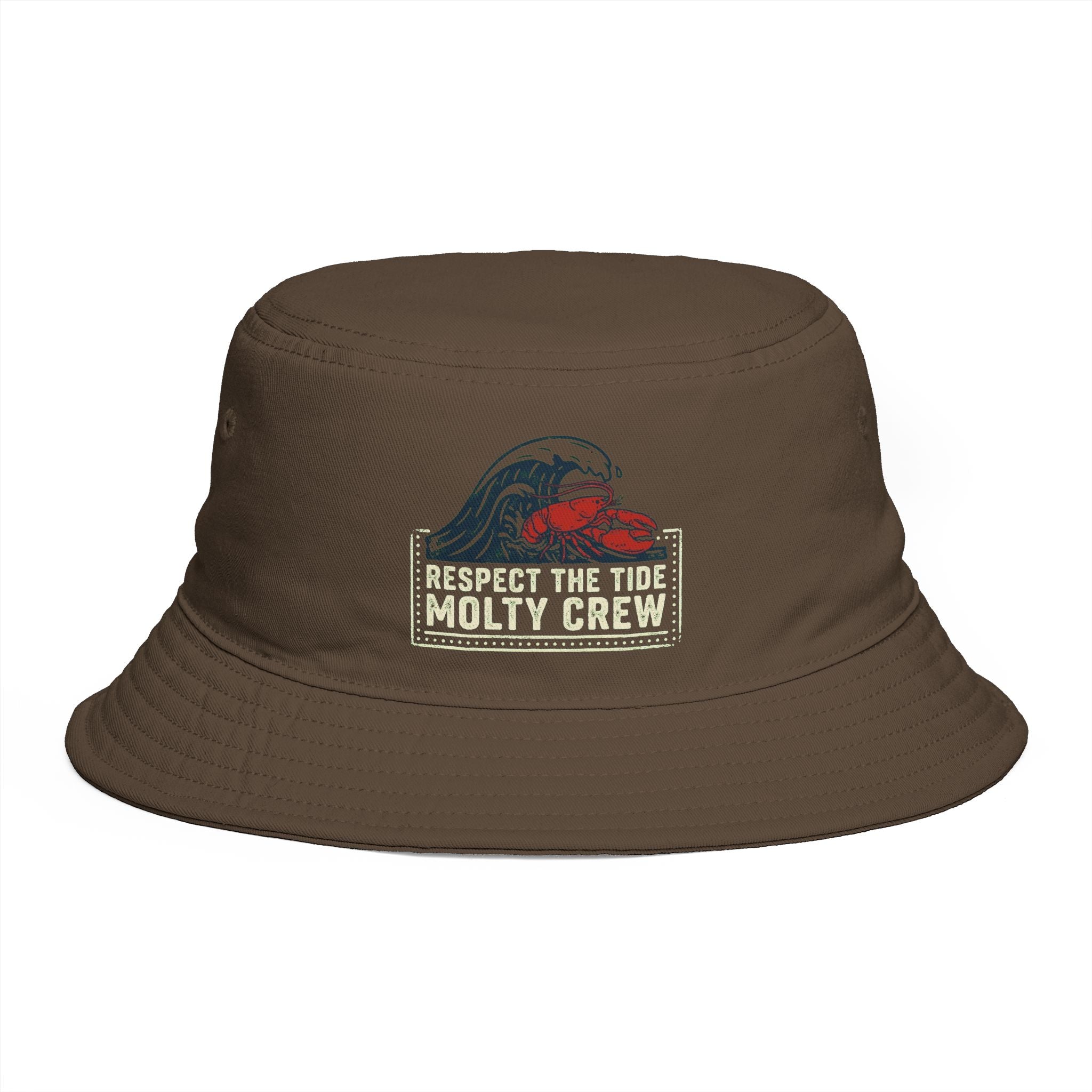 Respect The Tide Molty Crew Bucket Hat — Retro Surf Patch