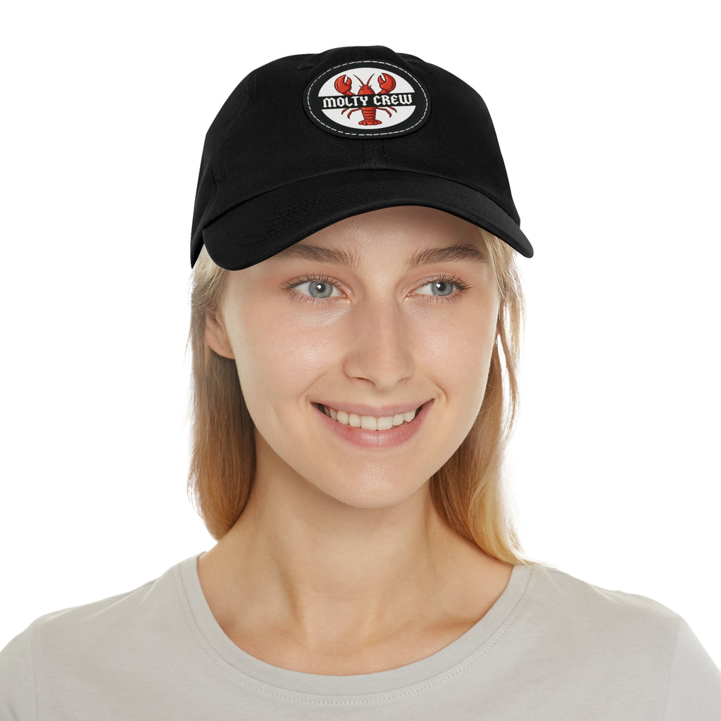 Molty Crew Dad Hat — "Molty Crew" Lobster Leather Patch Cap