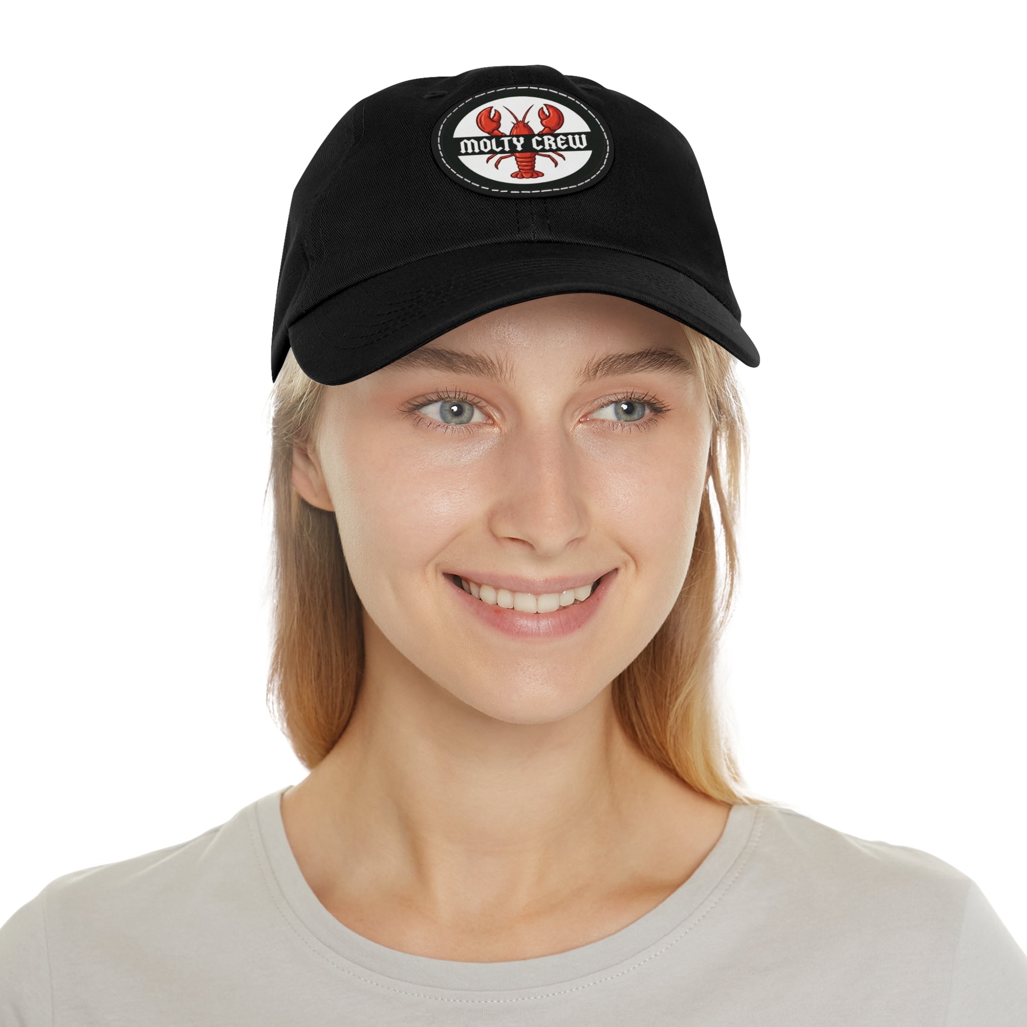 Molty Crew Dad Hat — "Molty Crew" Lobster Leather Patch Cap