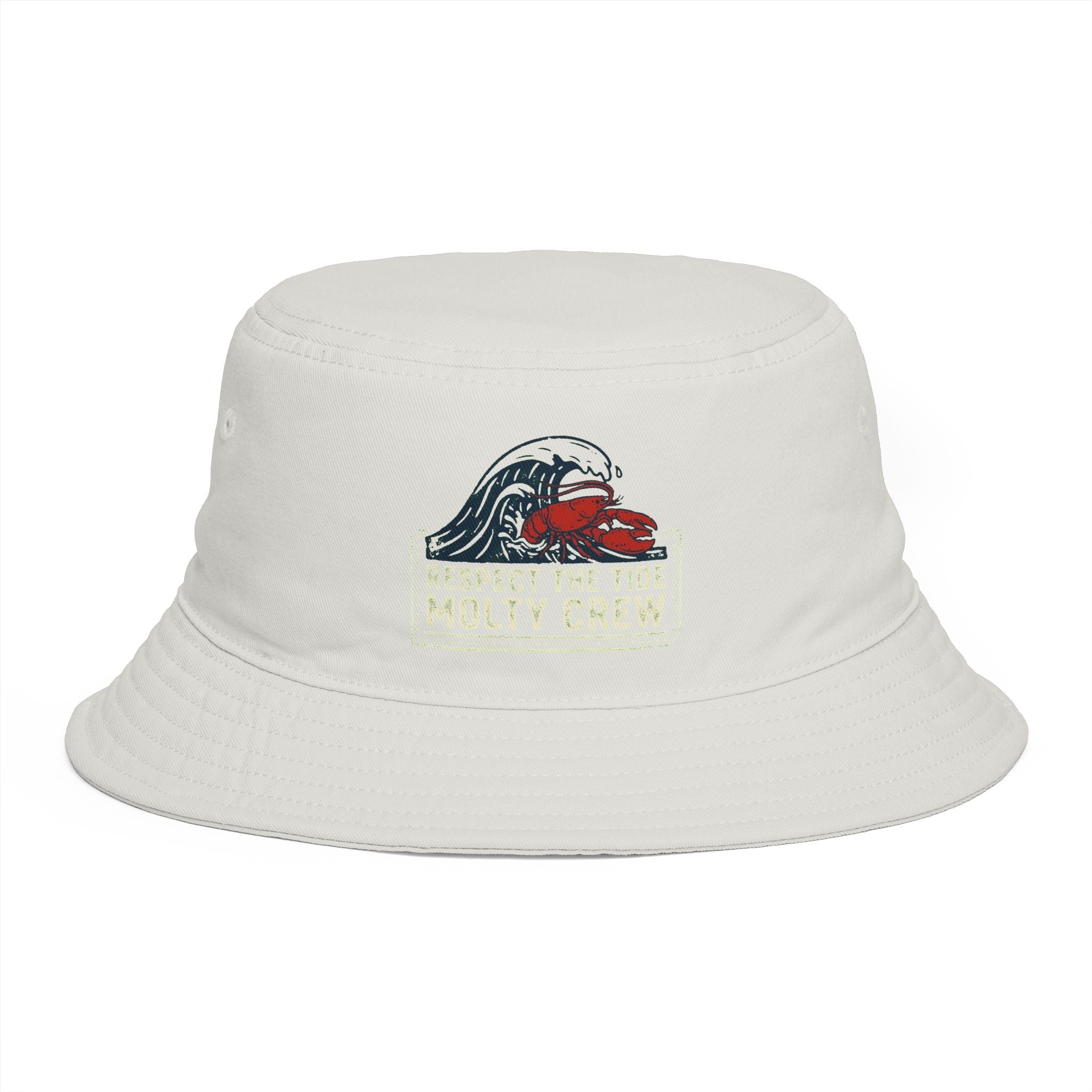 Respect The Tide Molty Crew Bucket Hat — Retro Surf Patch