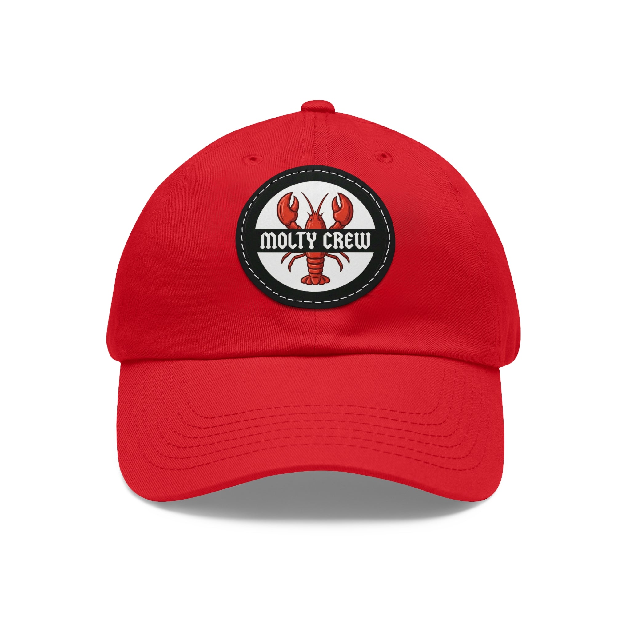 Molty Crew Dad Hat — "Molty Crew" Lobster Leather Patch Cap