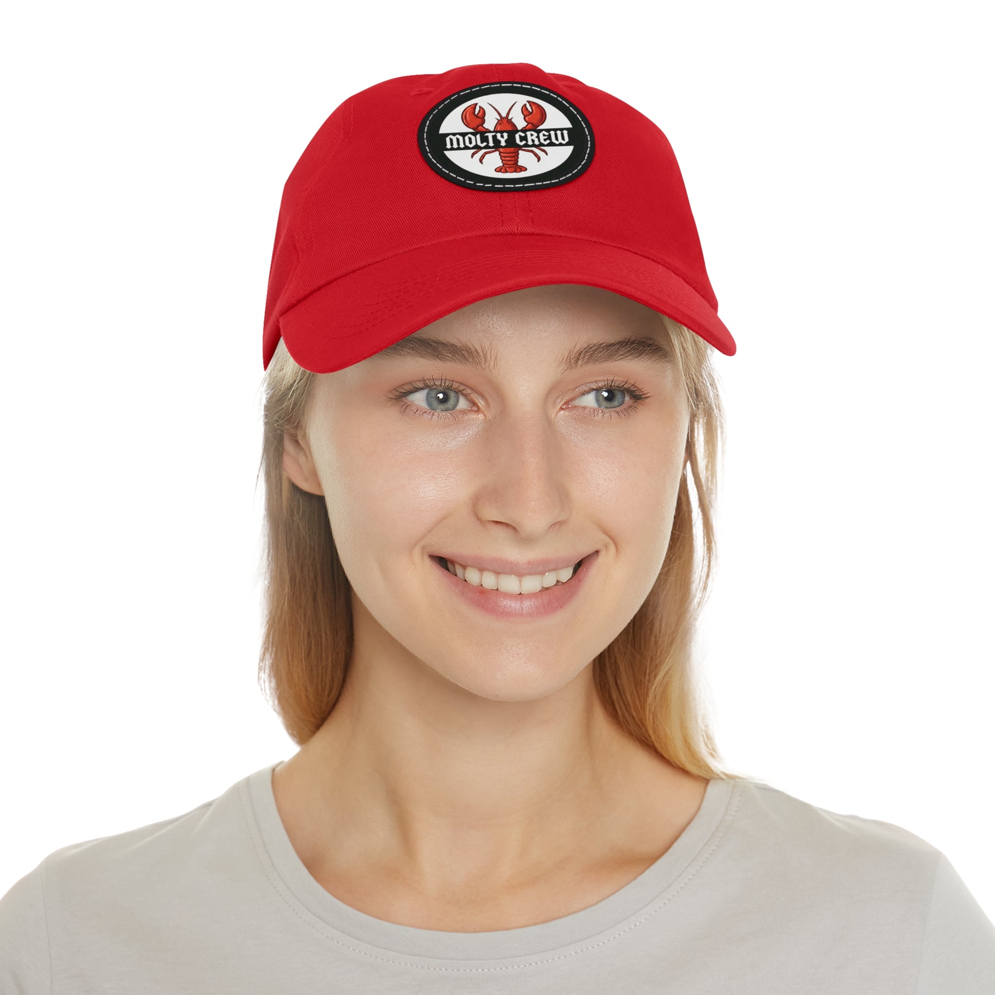 Molty Crew Dad Hat — "Molty Crew" Lobster Leather Patch Cap
