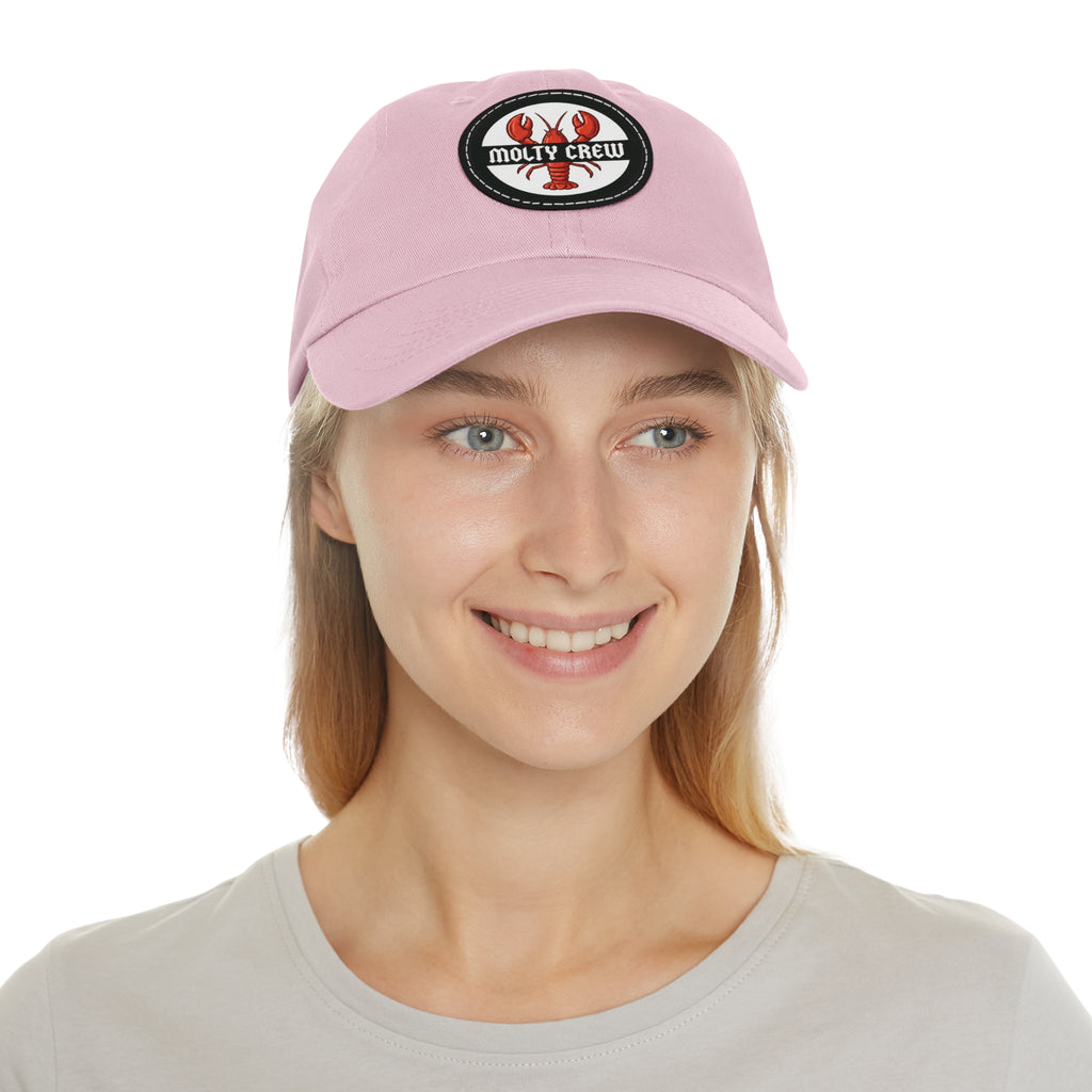 Molty Crew Dad Hat — "Molty Crew" Lobster Leather Patch Cap
